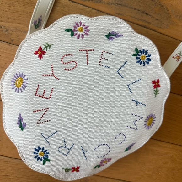 Stella McCartney White Floral Embroidered Bag